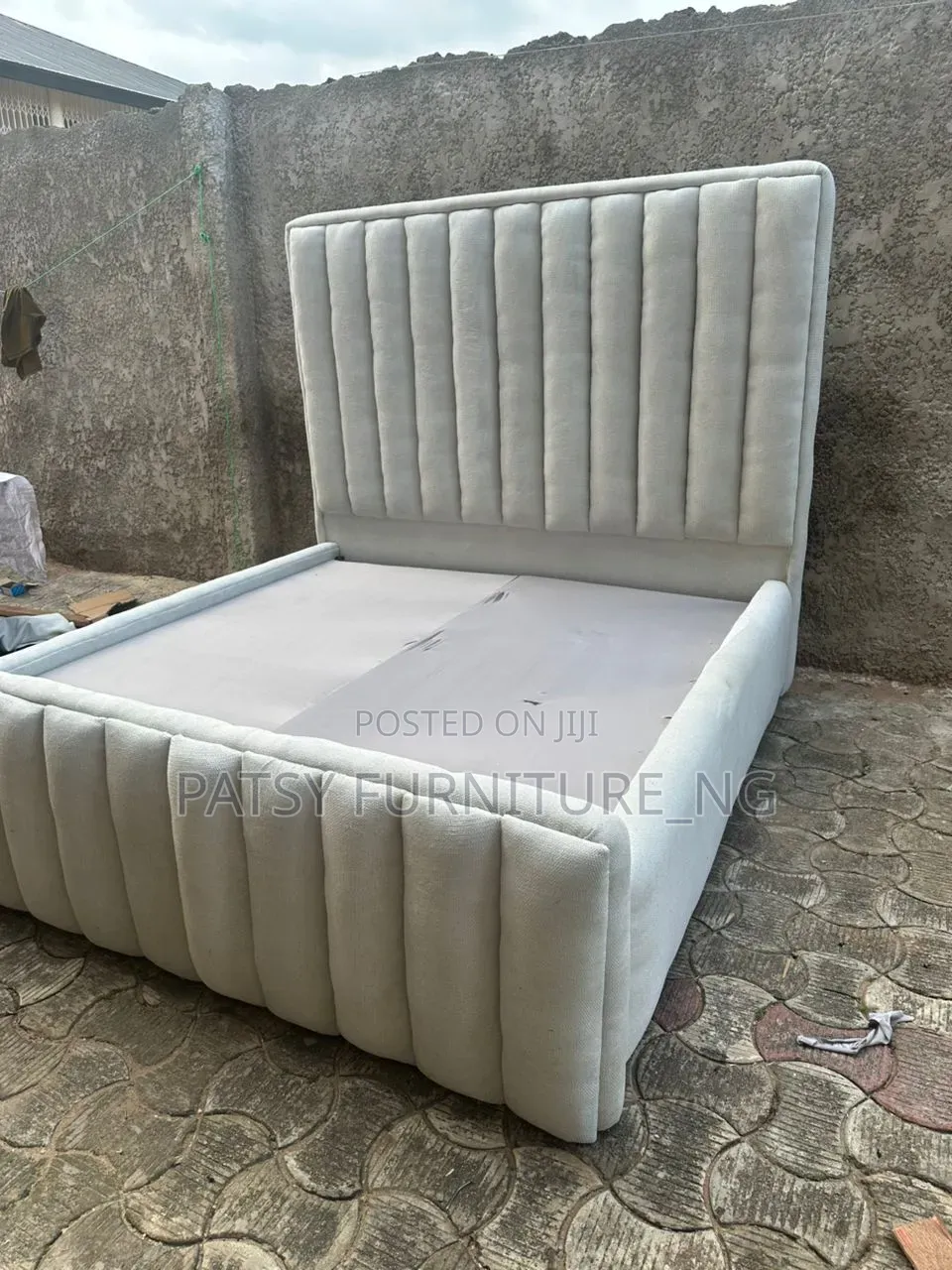 High Volume Padded Bedframe With Quality Fabric and Wound