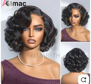 Vintage Curly Bob Wig – Soft Glam Short Black Wig for Women