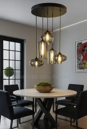 Modern Smoky Gray Glass Chandeliers for Dining Tables Living Room