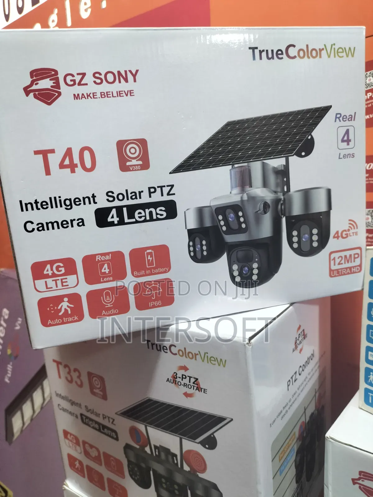 4 Lens T40 Intelligent Solar PTZ Security Camera Featuring Multi-Lens