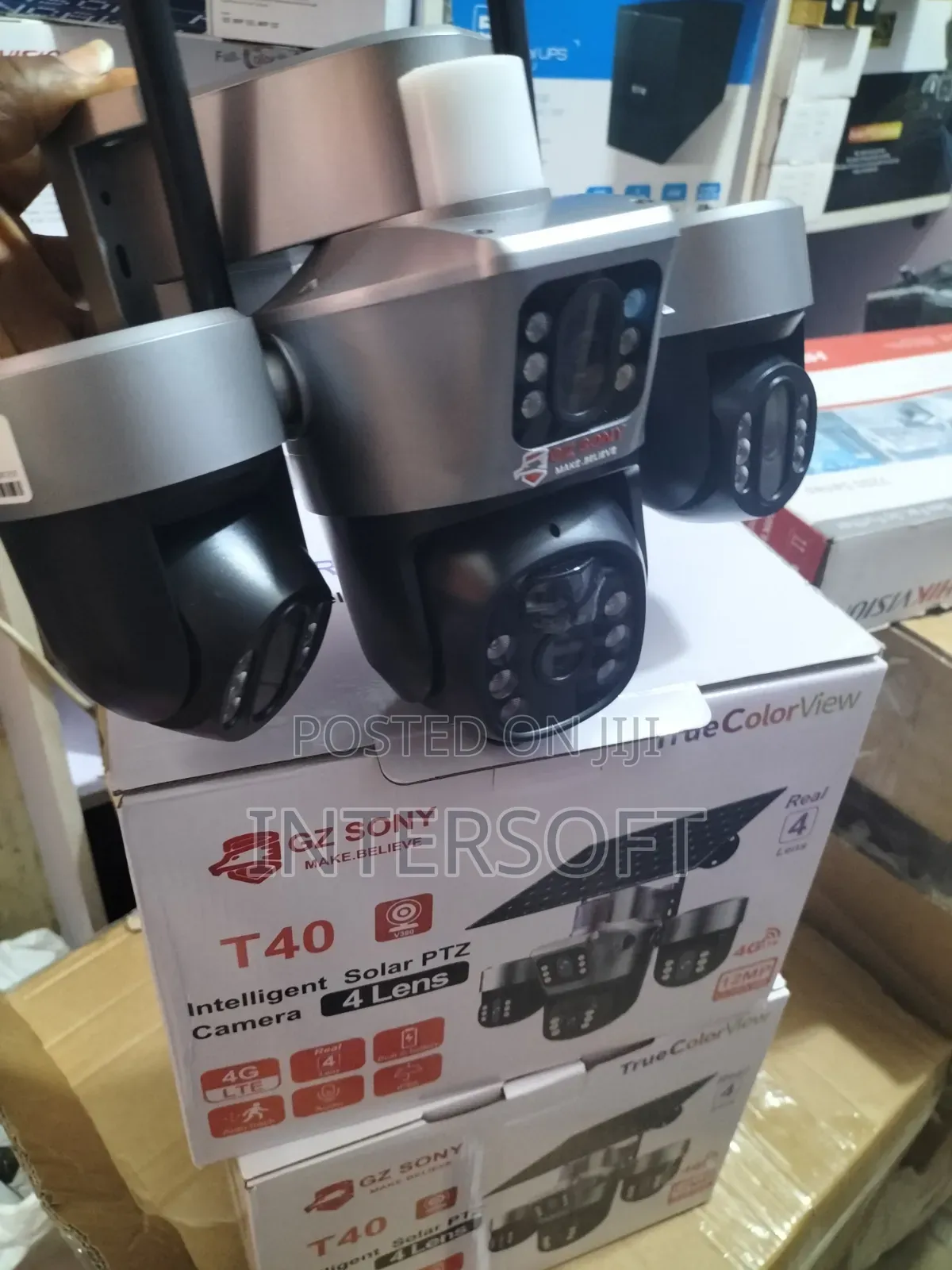 4-View T40 Intelligent Solar PTZ Camera With Four Lenses