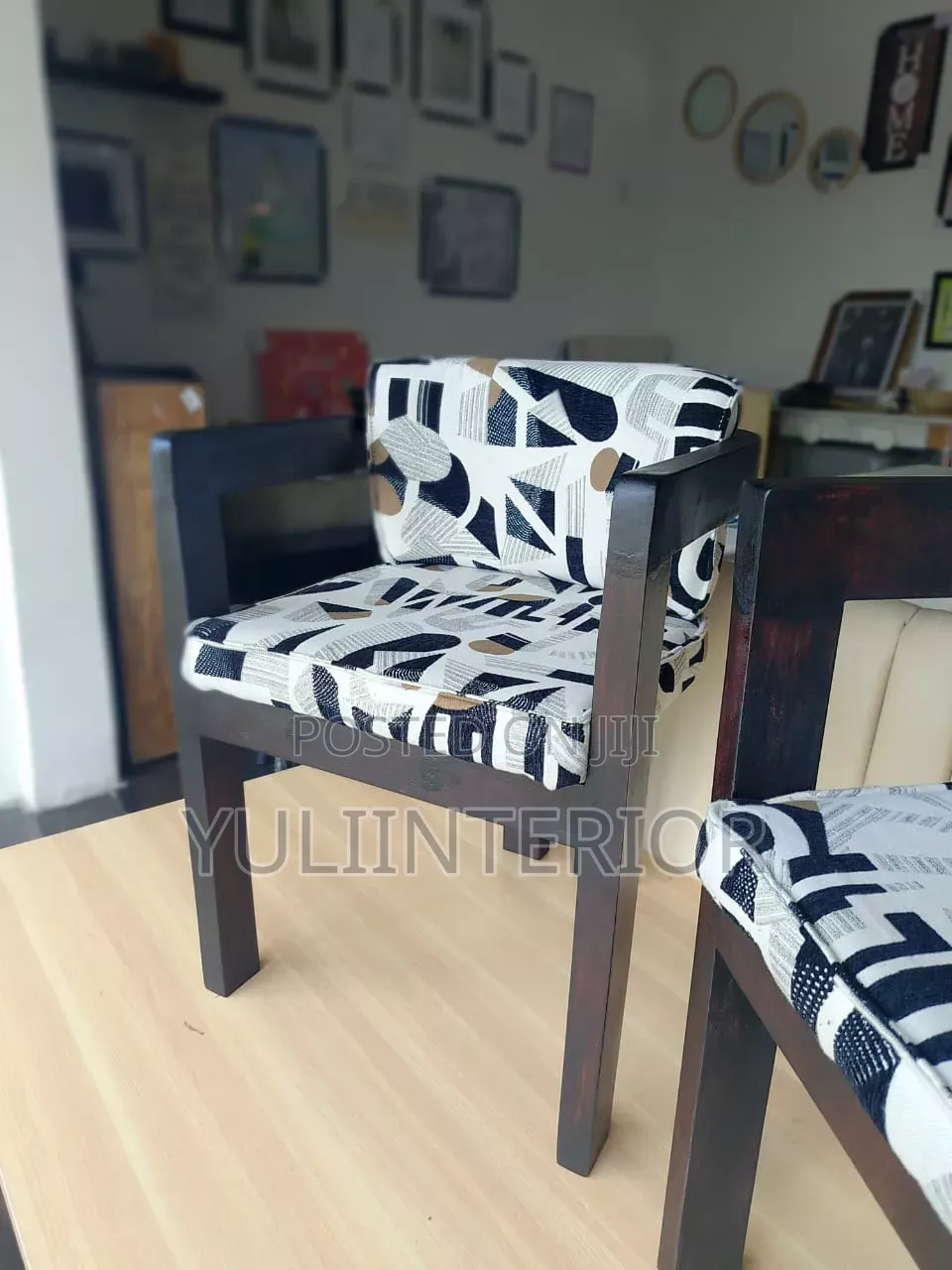 Solid Wood Dining Chair With Cushioned Seat