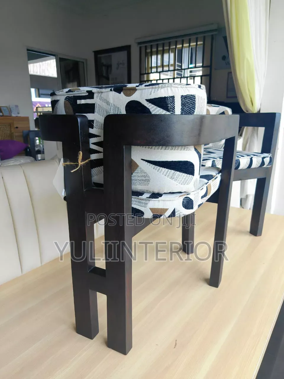 Solid Wood Dining Chair With Cushioned Seat