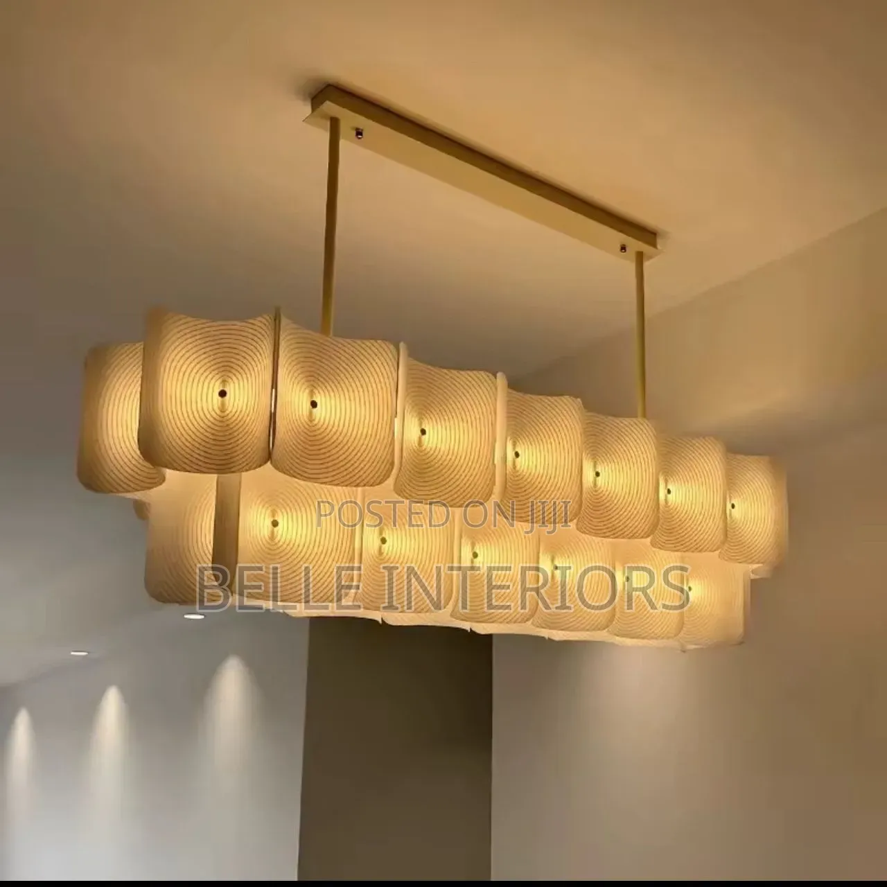 White Large Chandelier. Minimalist
