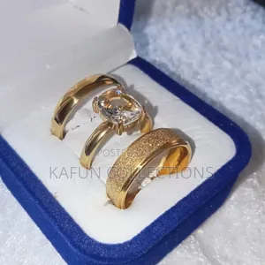 Non-fading Steel Engagement And Wedding Rings