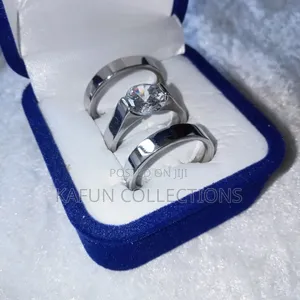 Non-tarnishing Steel Engagement And Wedding Ring