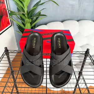 Versace Cross Strap Slides