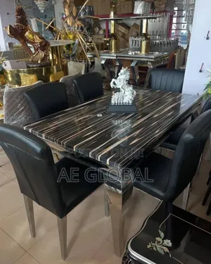 Marble Top Dining Table Set 6 Seater