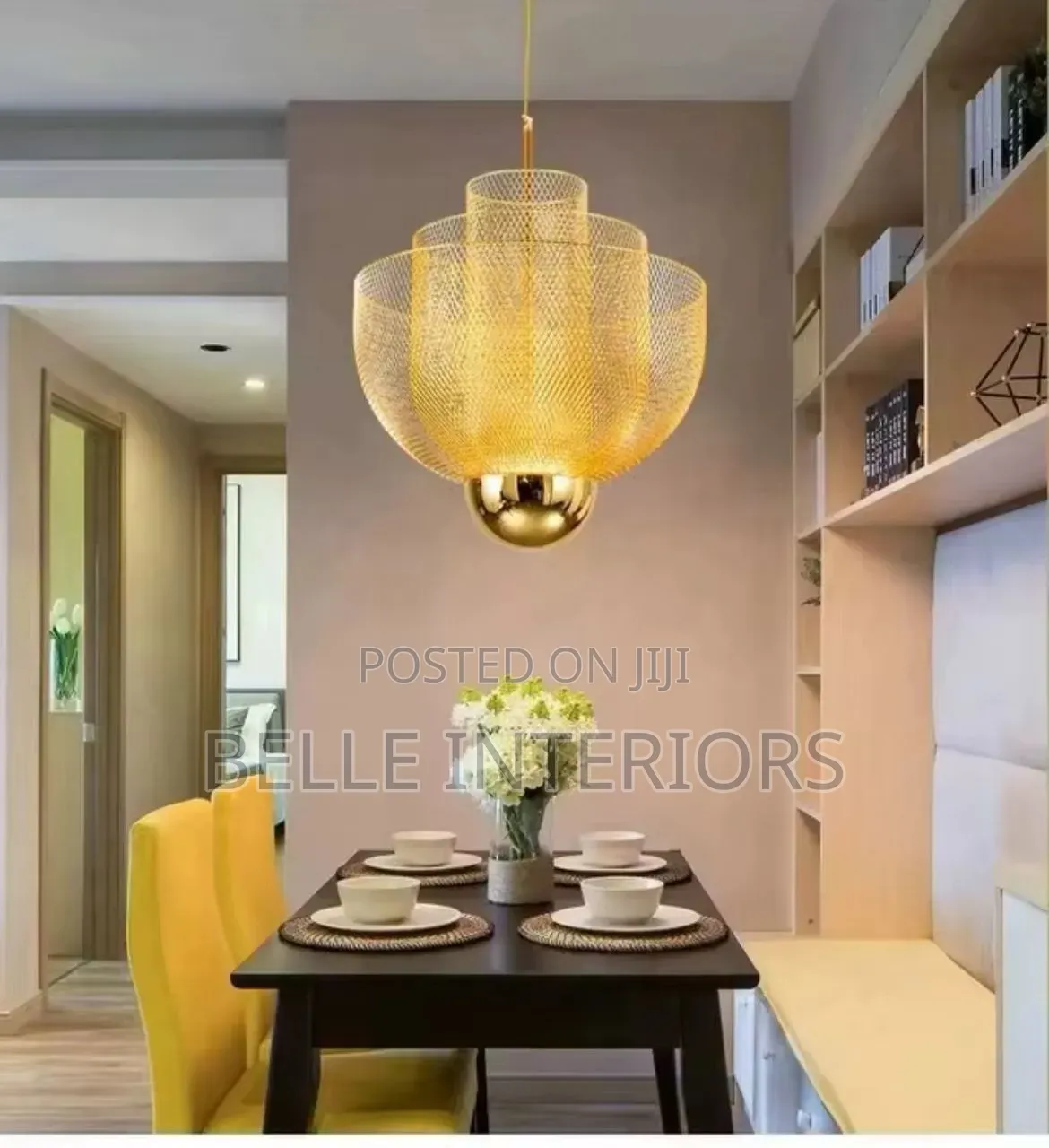 American Simple Grid Hollow Pendant