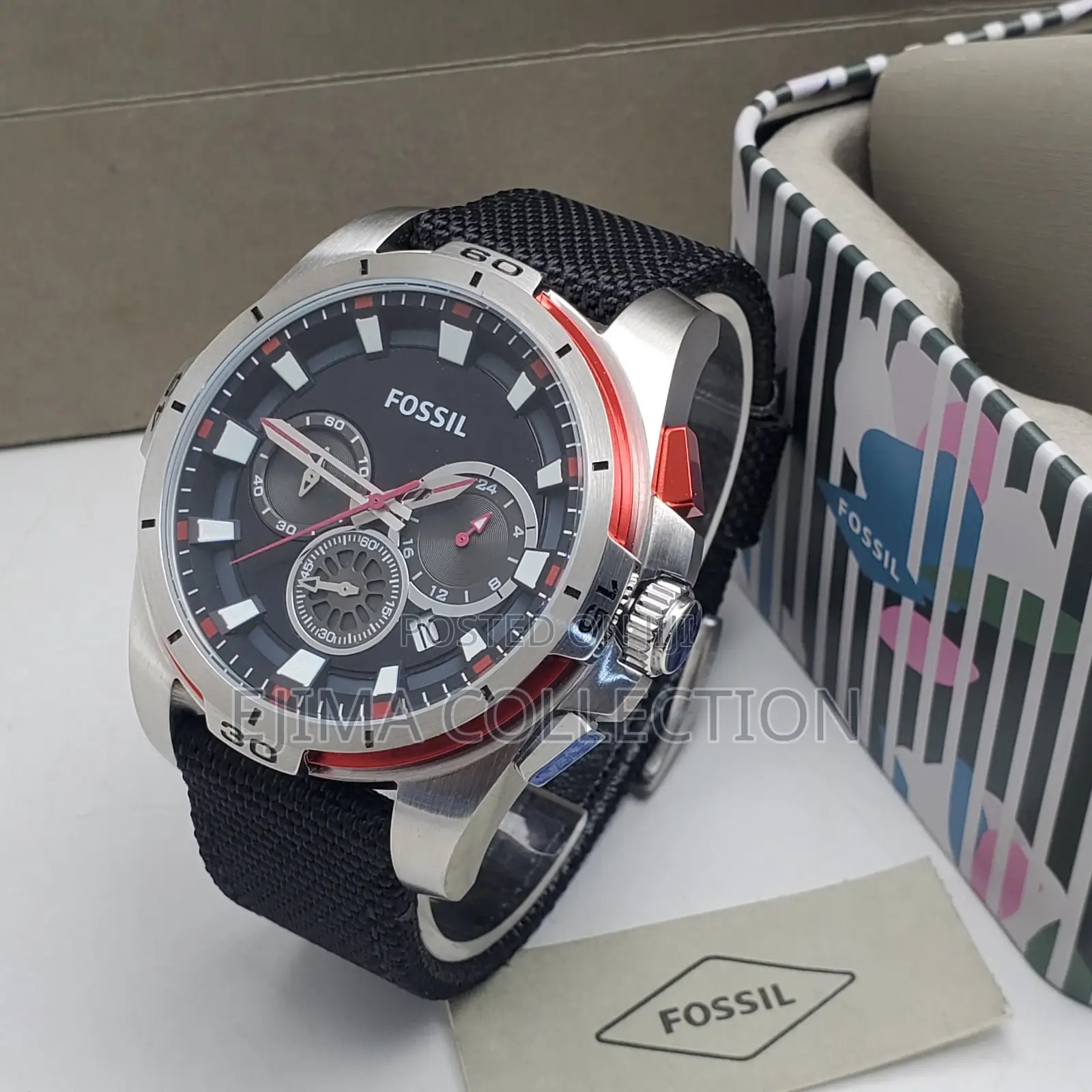 Fossil Chronograph Fabric Strap Watch