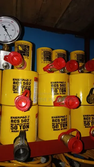 Complete Set Of 50ton Enerpac Rcs502 Low-profile Hydraulic Cylinders