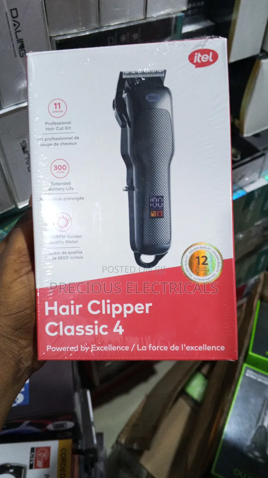 Itel Hair Clipper Classic 4 - 300min Battery, Lcd, 11pcs Kit