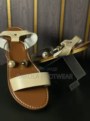 Size 44 Beige Flat Sandals