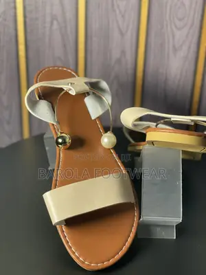 Size 44 Beige Flat Sandals