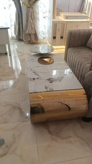 Luxury Marble Top Center Table Set,