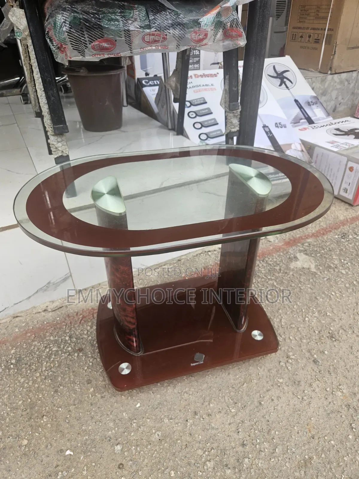 Tempered Glass Side Stool