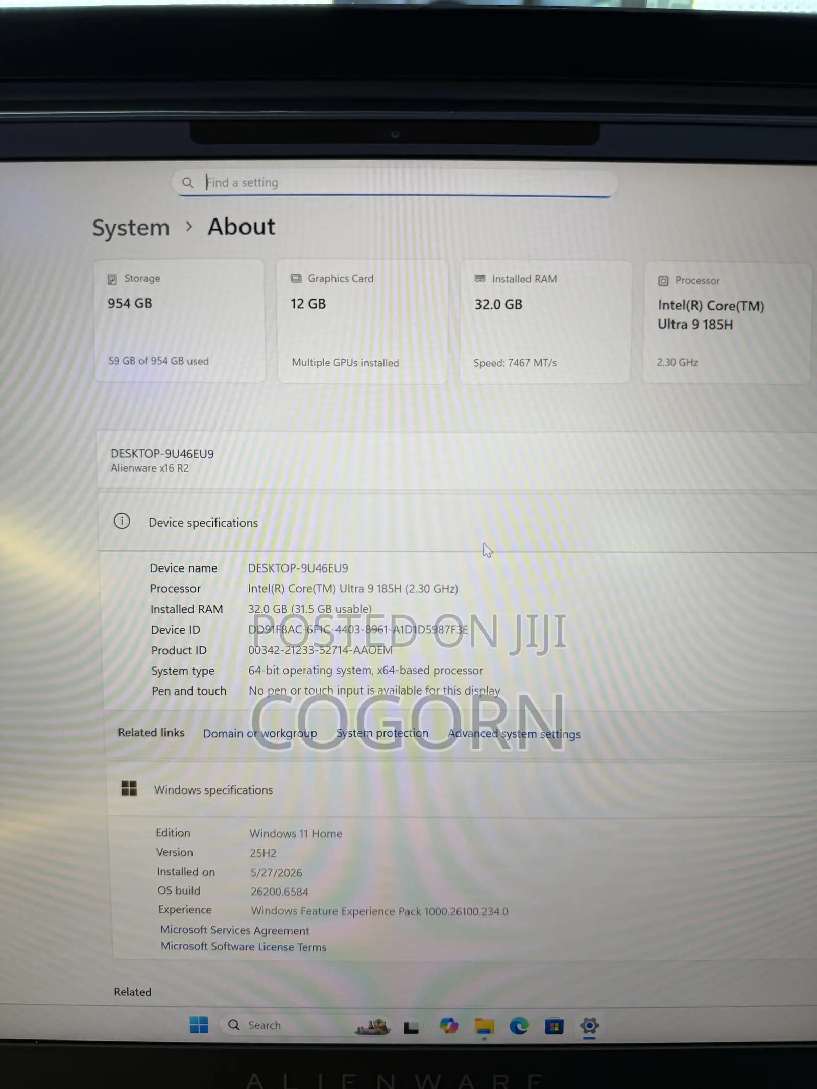Laptop Alienware X16 R2 32GB Intel Core Ultra 9 SSD 1T