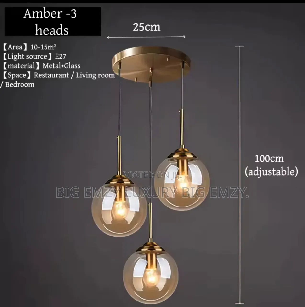 Dining 3in1 Glass Pendant Lights.