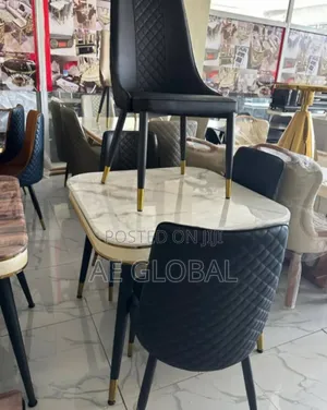 Marble Top 4 Seater Dining Table Set