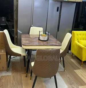 Marble Top 4 Seater Dining Table Set