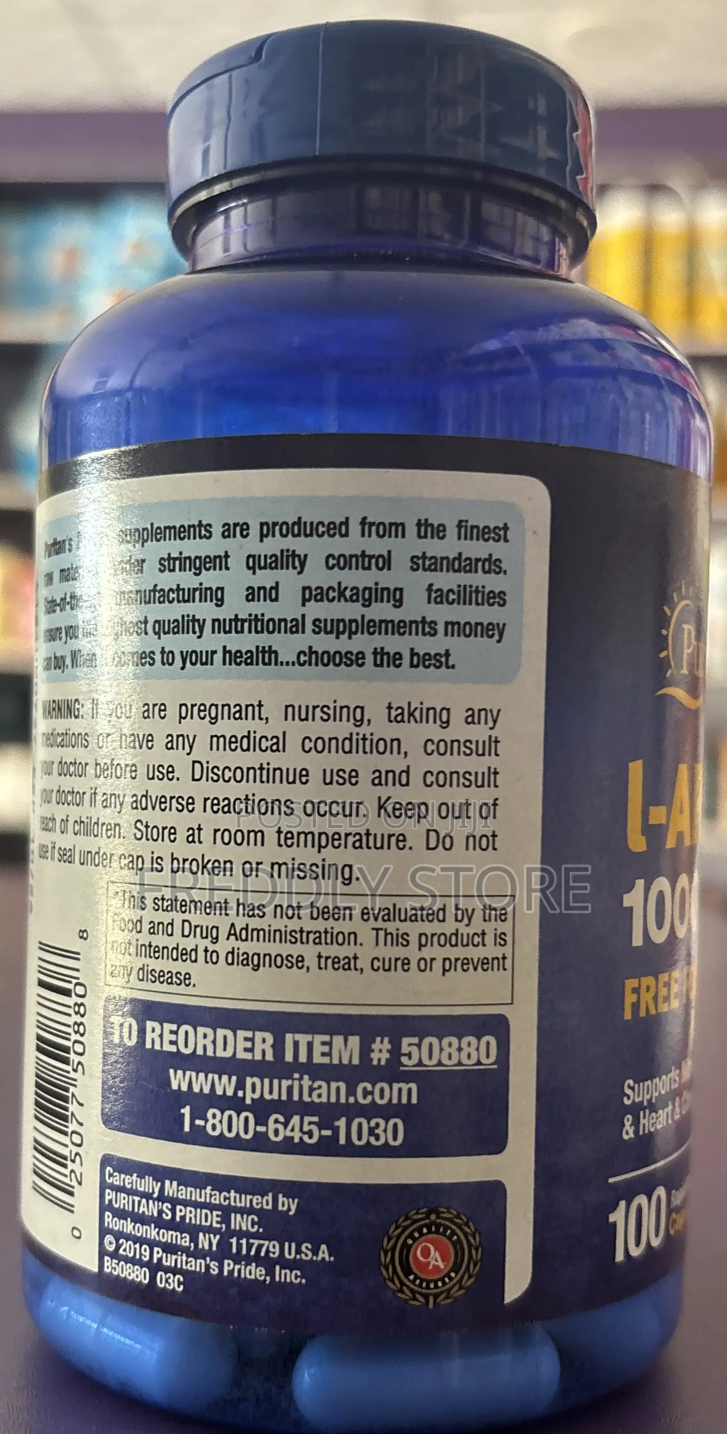 L-Arginine 1000mg Puritan’S Pride