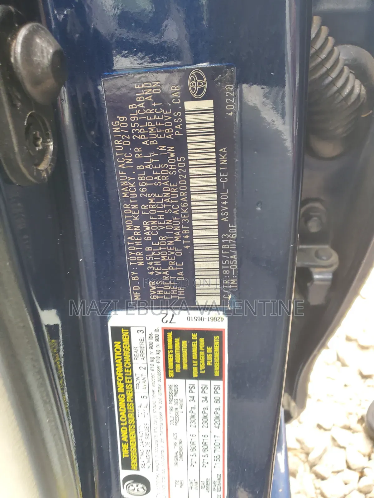Toyota Camry 2010 Blue