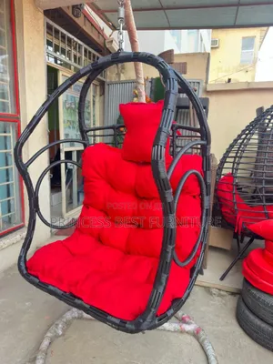 Black And Red Cushion Swing Chair