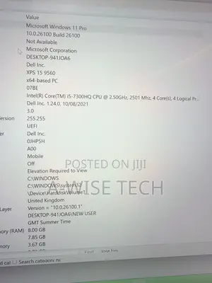 Laptop Dell XPS 15 9560 16GB Intel Core i5 SSD 256GB