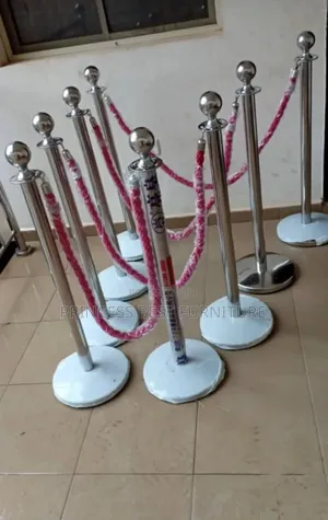 Silver Stand With Red Rope Barrier