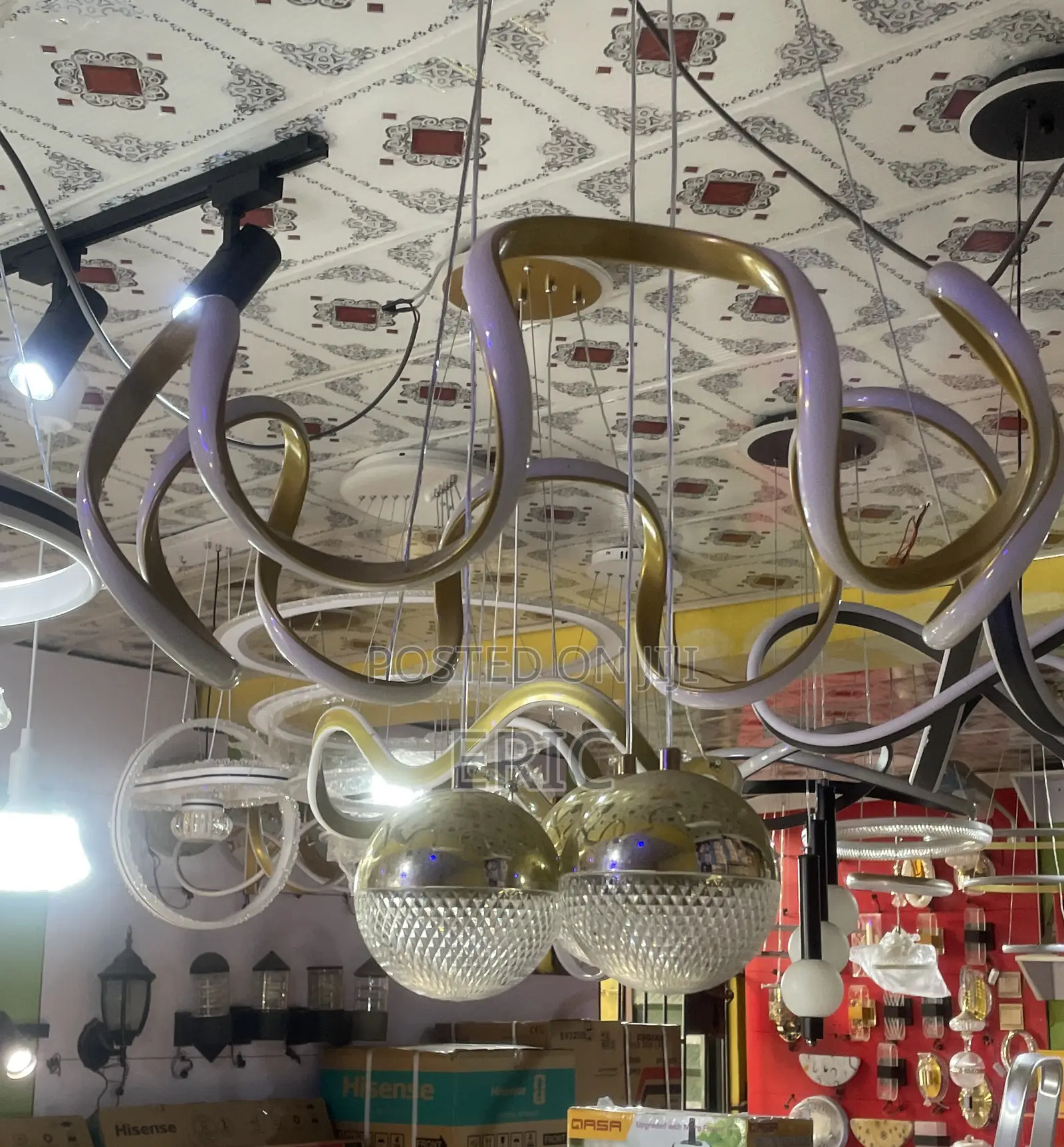 Golden Wave Crystal Chandelier