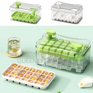 One-Press Ice Cube Maker Set With Storage Bin, Coop 3 Ice Trays