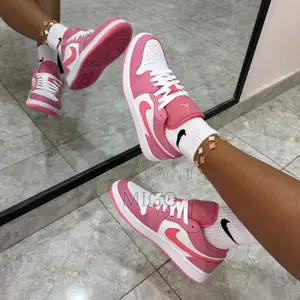 New Nike Air Jordan 1 Low Pink White Sneakers for Ladies
