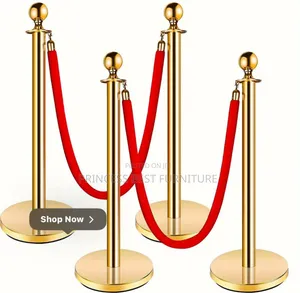 Gold Stand With Red Rope Barrier