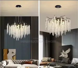 Modern Luxury Long Tree Branch Crystal Chandelier Pendant Lamp