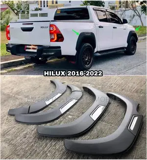 Brand New Pocket-Style Matte Black Fender Flares Set for Toyota Hilux