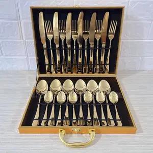 Luxurious 24pcs Gold Cutlery Set