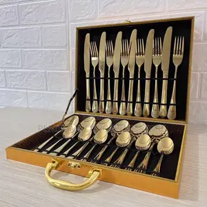 Luxurious 24pcs Gold Cutlery Set