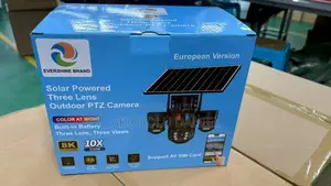 Solar Powered Three Lens Outdoor PTZ Camera