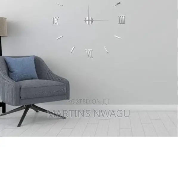 Diy Wall Clocks 3d Mirror Stickers Large Wall Clock-Black