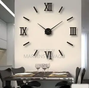Diy Wall Clocks 3d Mirror Stickers Large Wall Clock-Black