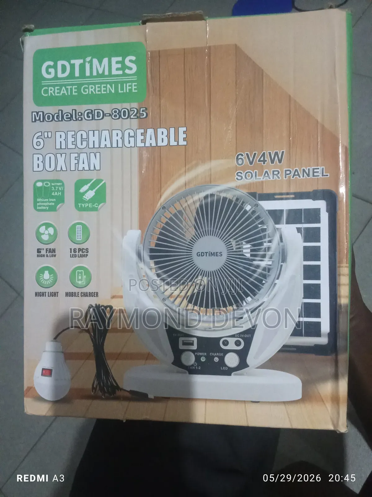Solar Table Fan
