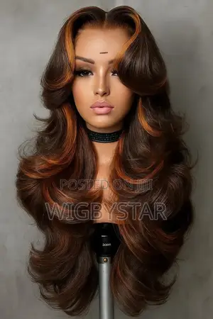 Rich Brown Layered Wigwitg Caramel Highlights