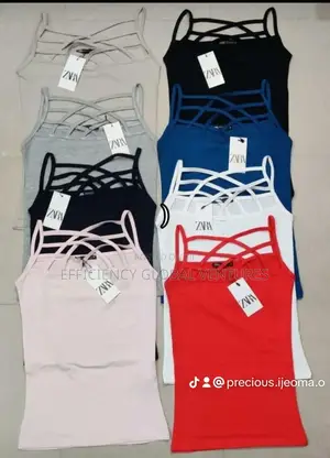 Set of 3 Female Criss-Cross Strappy Ribbed Tank Top / Camisole