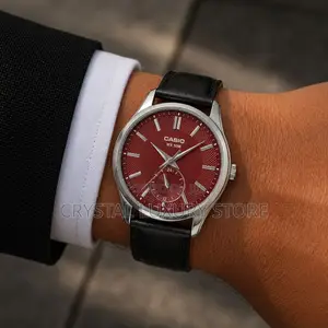 New Authentic Casio Quality Luxury Men Genuine Leather Wristwatch