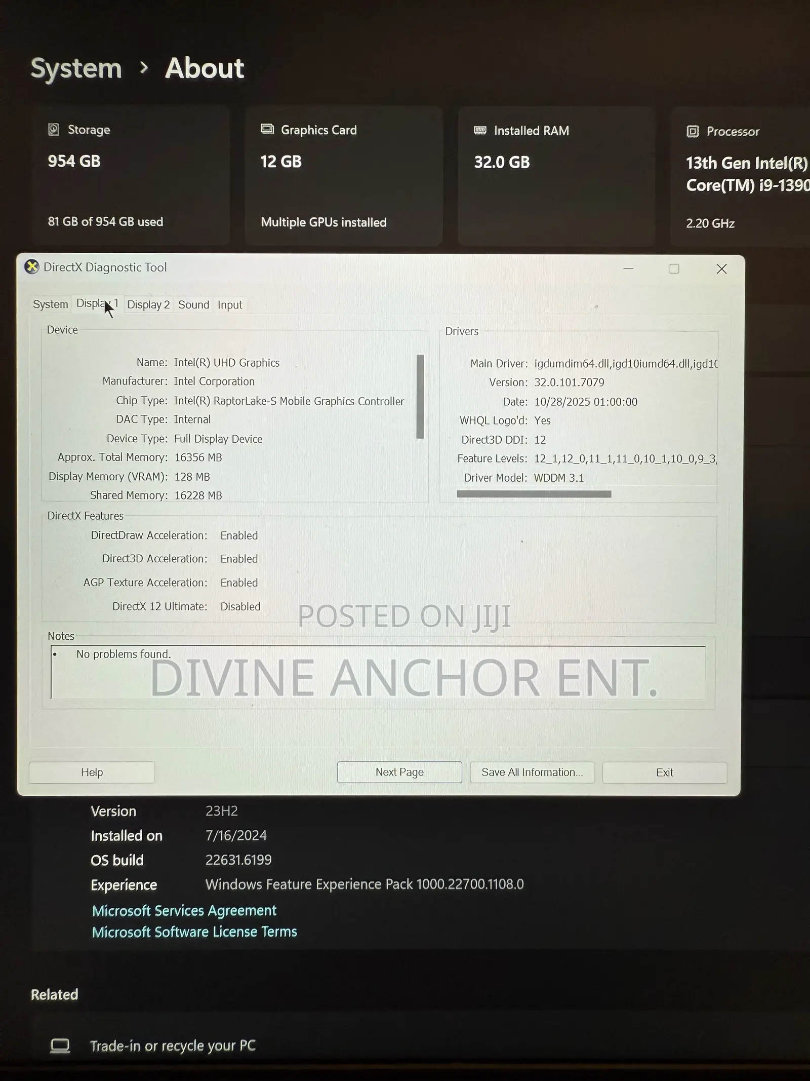 Laptop Alienware M16 R1 32GB Intel Core i9 SSD 1T