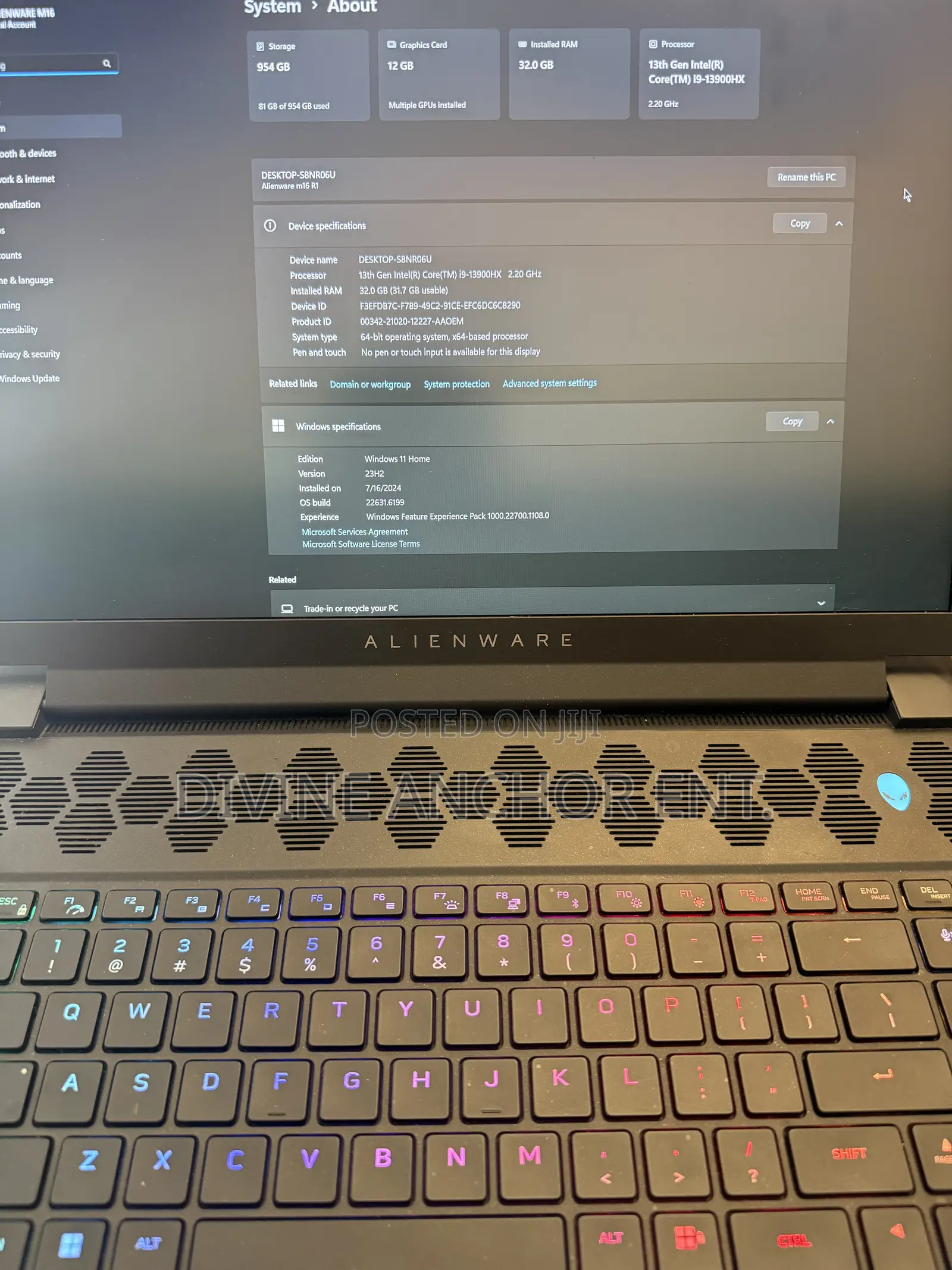 Laptop Alienware M16 R1 32GB Intel Core i9 SSD 1T