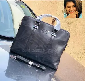 Mont Blanc Leather Briefcase Laptop Bag