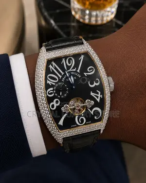 Franck Muller Quality Luxury Men Iced Face Wristwatch