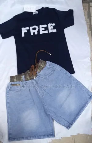 Quality Teenagers Top and Jean Short Mix With Brown