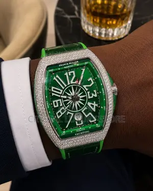 Franck Muller Quality Luxury Men Iced Face Wristwatch